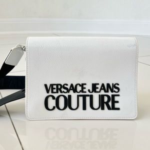 Versace Jeans Couture white patent bag